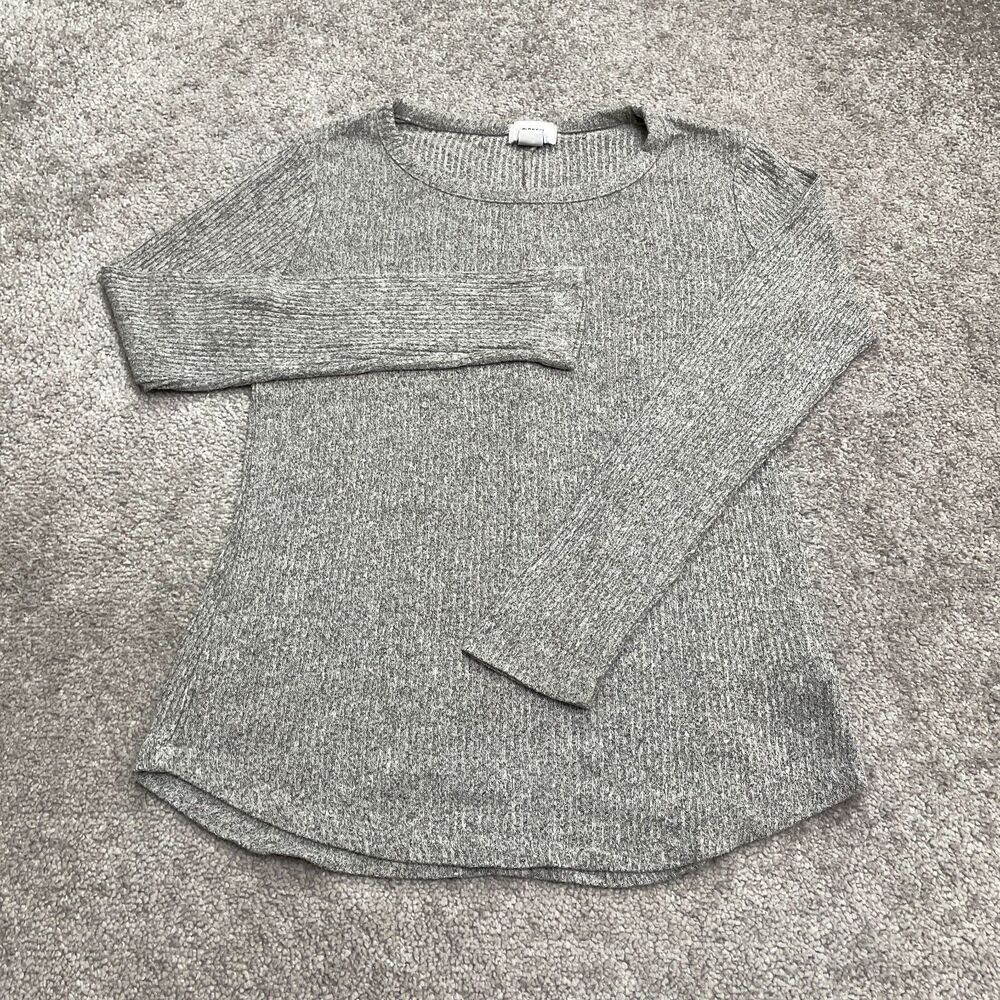 Old Navy Soft Flush Pullover Sweater Womens XS Petite Gray Crew Neck Rib Stretch